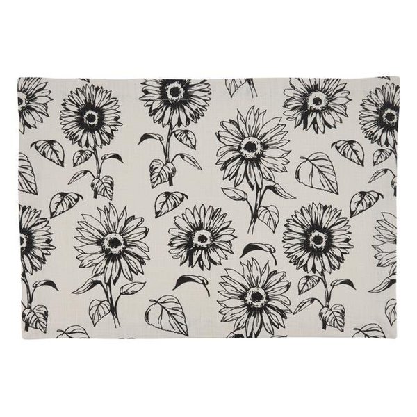 Saro Lifestyle SARO 581.I1420B Cotton Placemats with Sunflower Design - Set of 4 581.I1420B